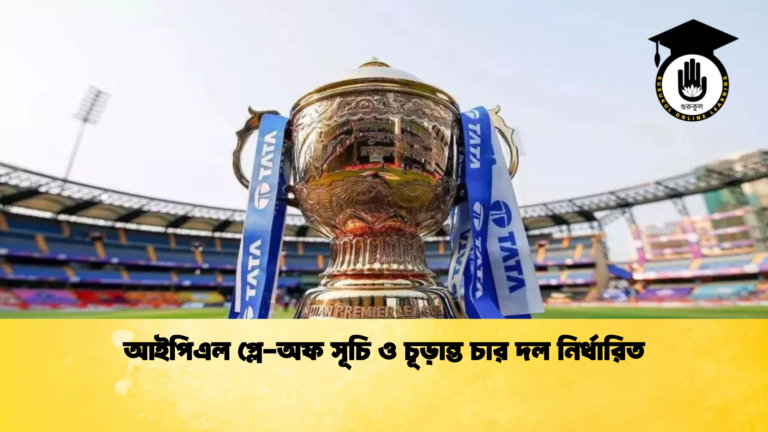 আইপিএল প্লে অফ সূচি ও চূড়ান্ত চার দল নির্ধারিত ক্রিকেট গুরুকুল, GOLN